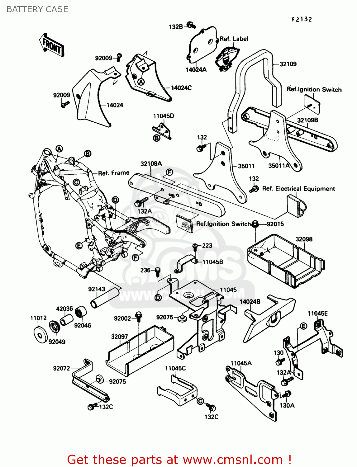 BATTERY CASE VN1500B2 VN15SE 1988 USA CALIFORNIA CANADA