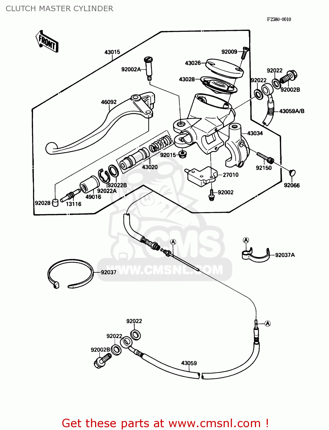 CLUTCH MASTER CYLINDER VN1500B2 VN15SE 1988 USA CALIFORNIA CANADA