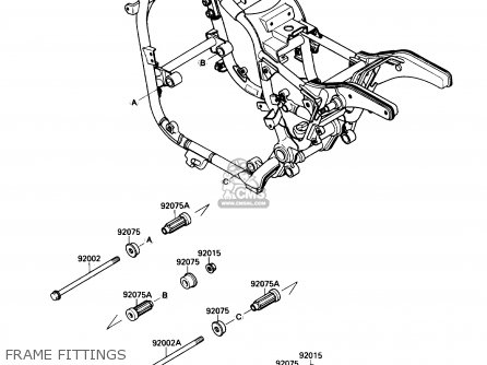FRAME FITTINGS - VN1500B2 VN15SE 1988 USA CALIFORNIA CANADA