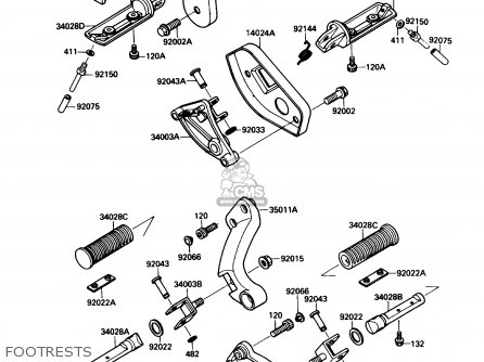 FOOTRESTS - VN1500B2 VN15SE 1988 USA CALIFORNIA CANADA
