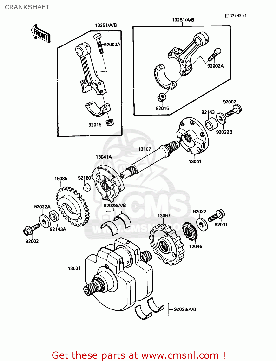 CRANKSHAFT VN1500B3 VN15SE 1989 CANADA