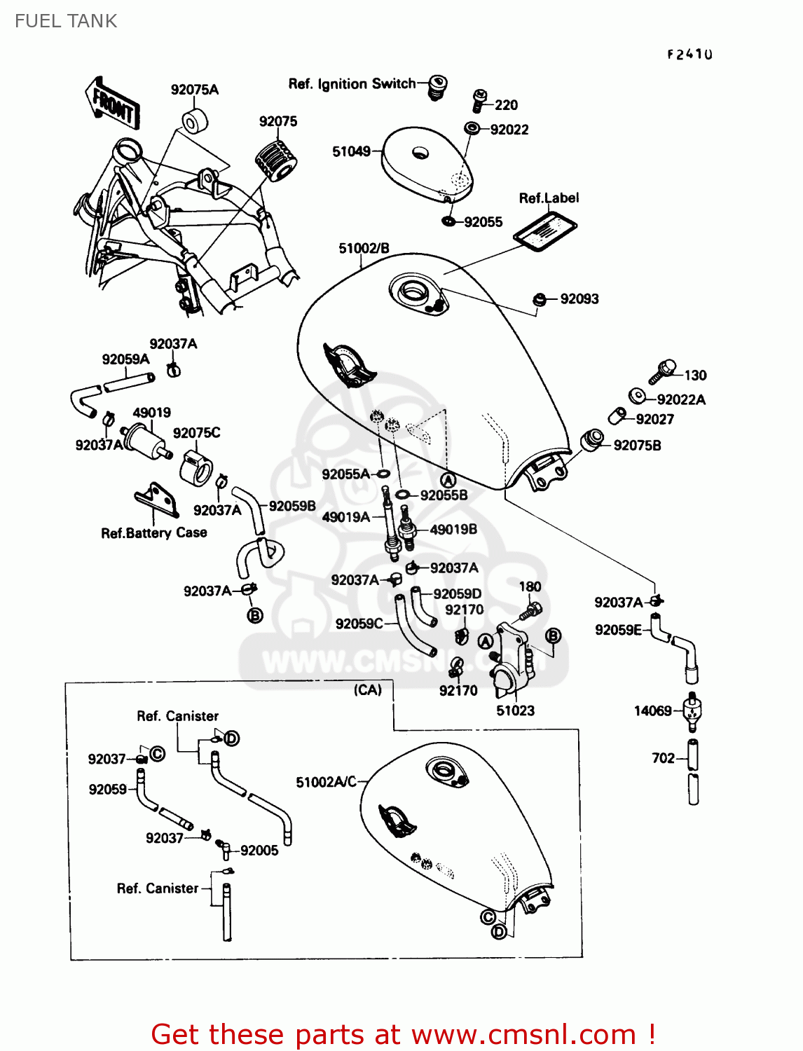 FUEL TANK VN1500B3 VN15SE 1989 CANADA
