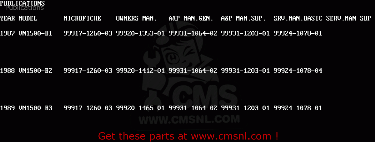 Publications VN1500B3 VN15SE 1989 CANADA