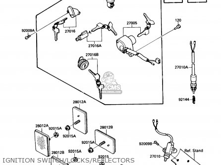 IGNITION SWITCH/LOCKS/REFLECTORS - VN1500B3 VN15SE 1989 CANADA