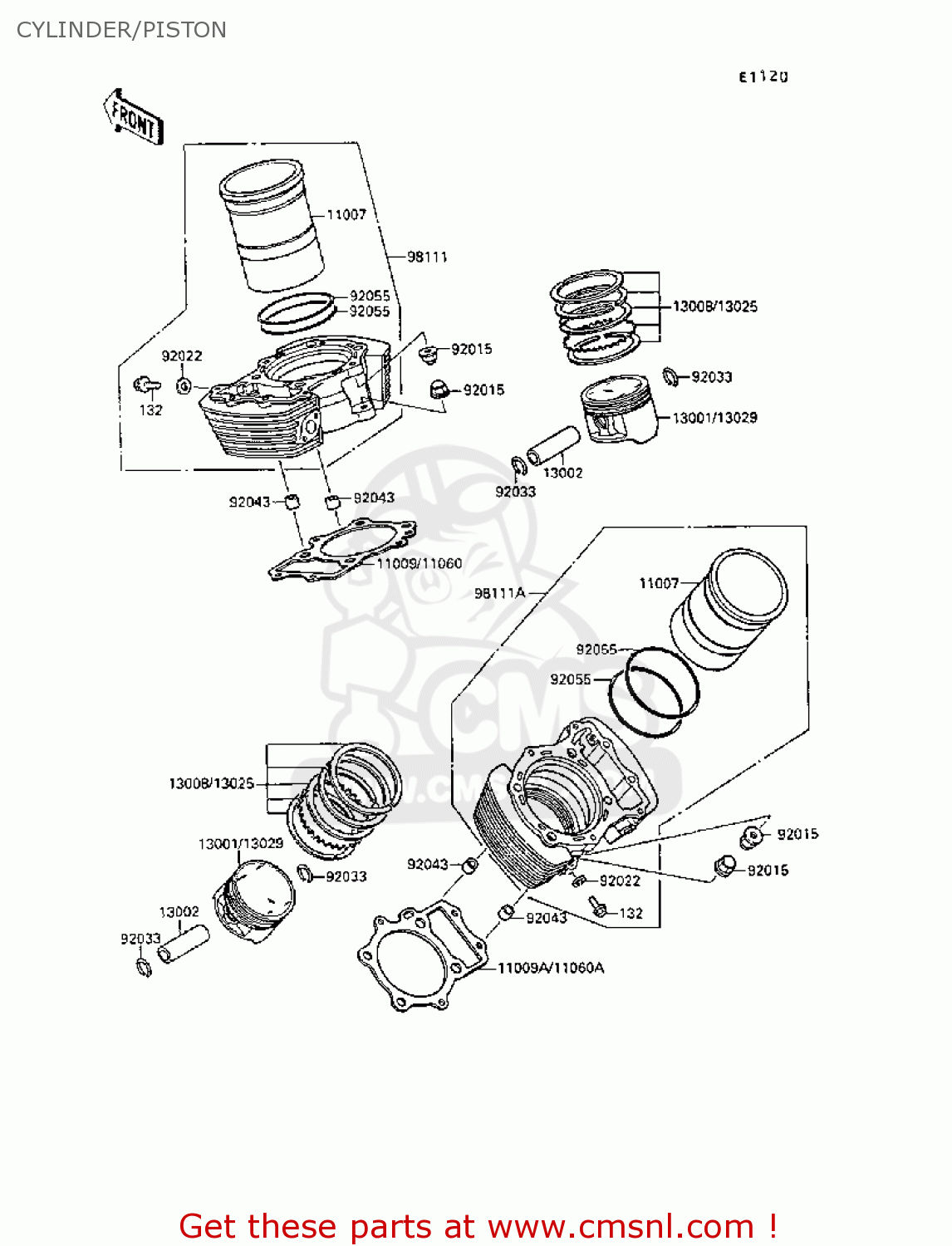 CYLINDER/PISTON VN1500B3 VN15SE 1989 FG NR