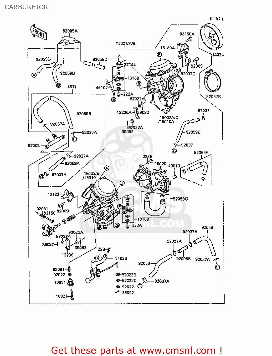 CARBURETOR VN1500B3 VN15SE 1989 FG NR