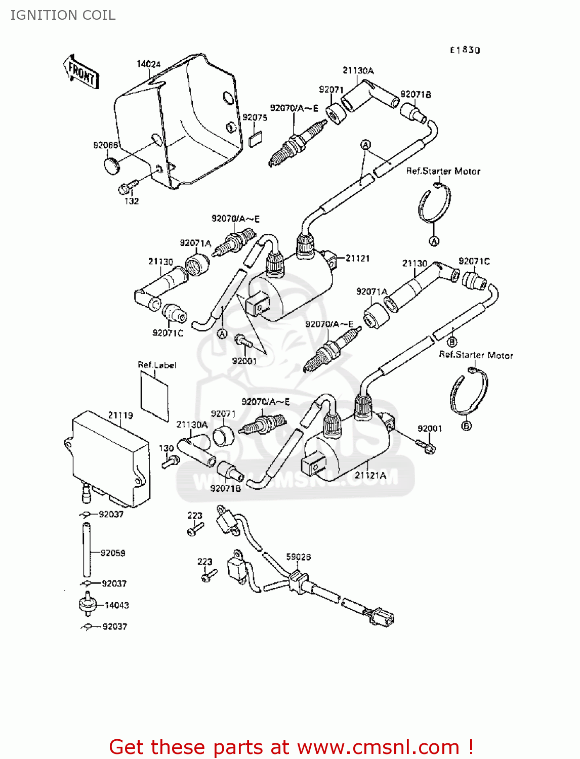 IGNITION COIL VN1500B3 VN15SE 1989 FG NR