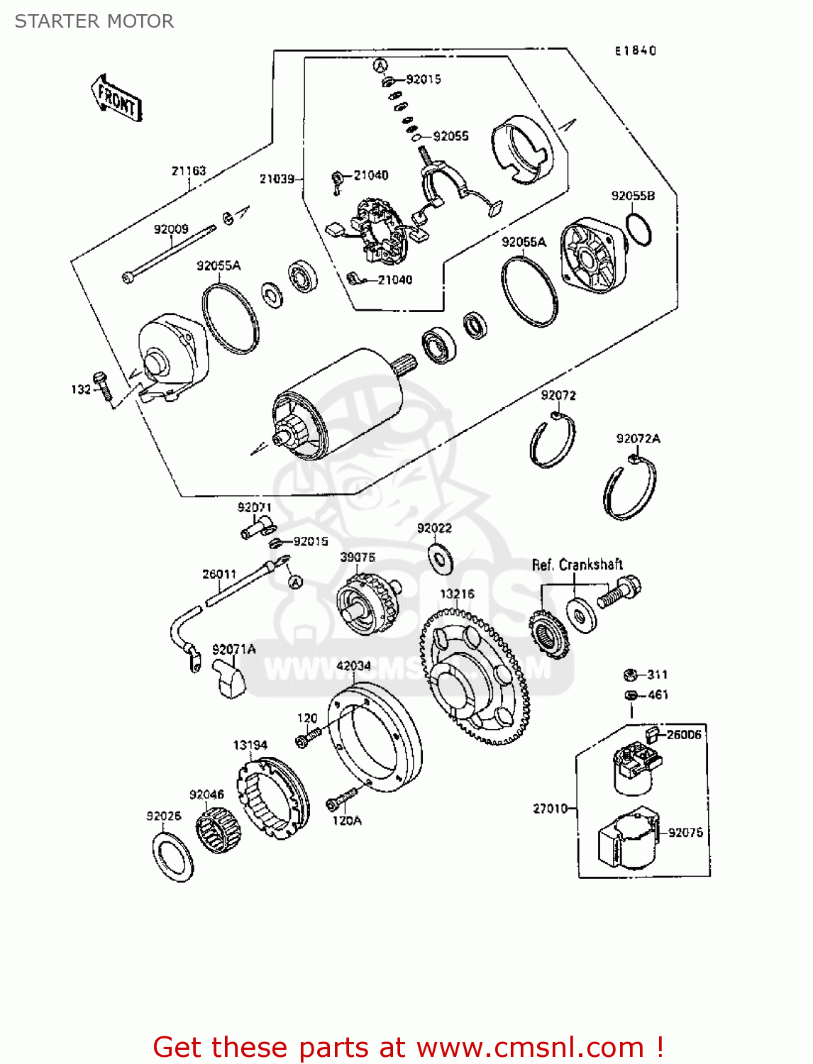 STARTER MOTOR VN1500B3 VN15SE 1989 FG NR