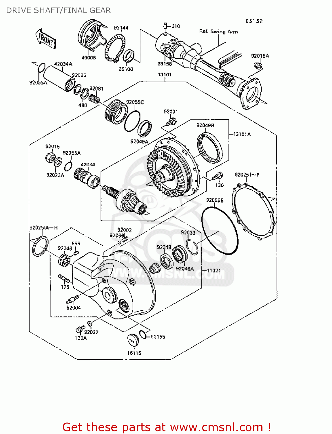 DRIVE SHAFT/FINAL GEAR VN1500B3 VN15SE 1989 FG NR