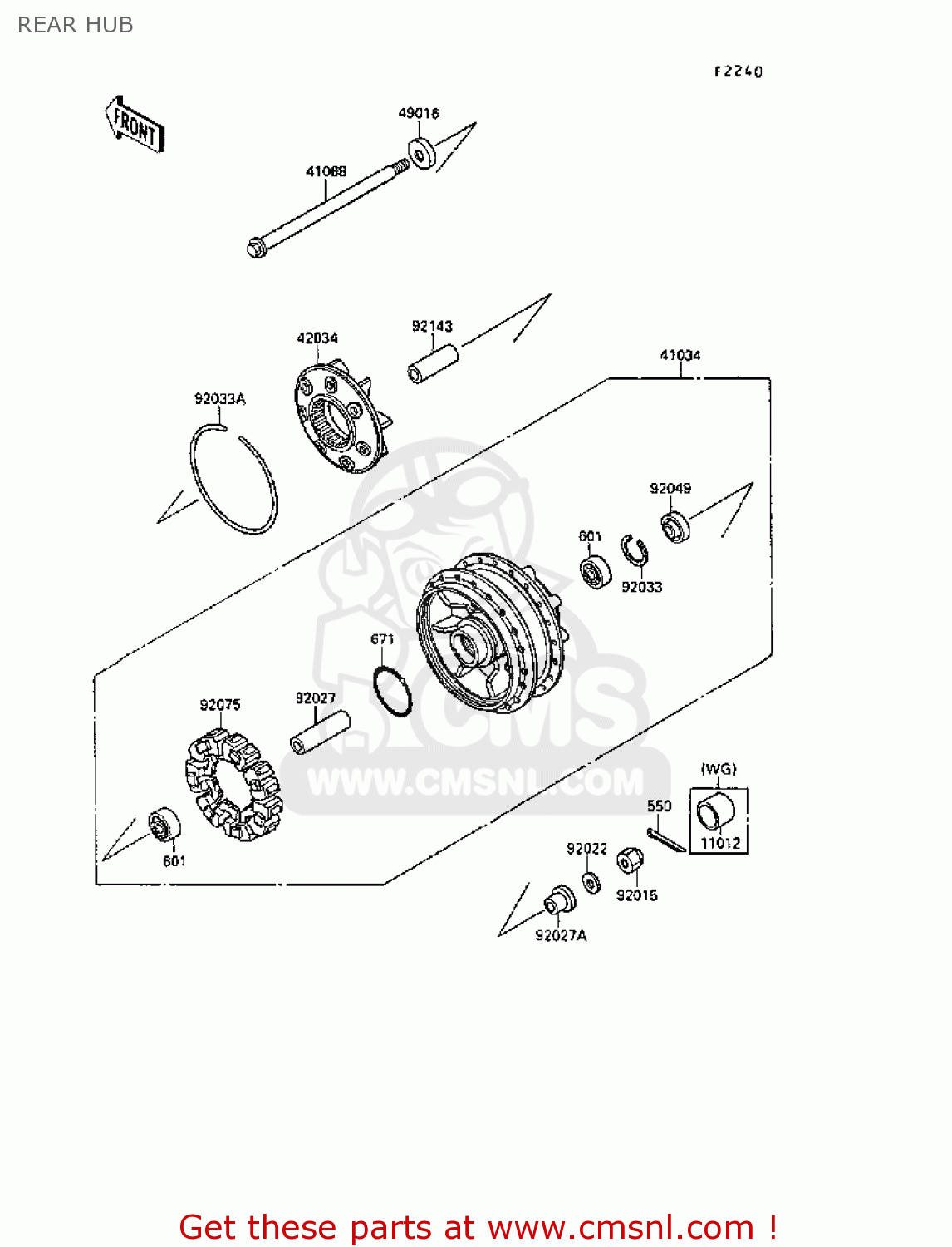 REAR HUB VN1500B3 VN15SE 1989 FG NR