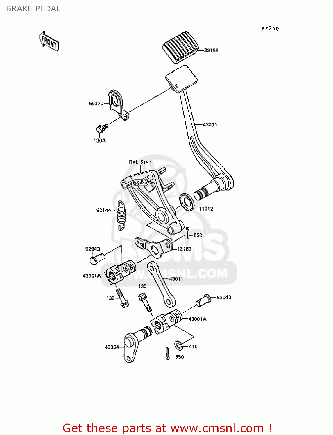 BRAKE PEDAL VN1500B3 VN15SE 1989 FG NR