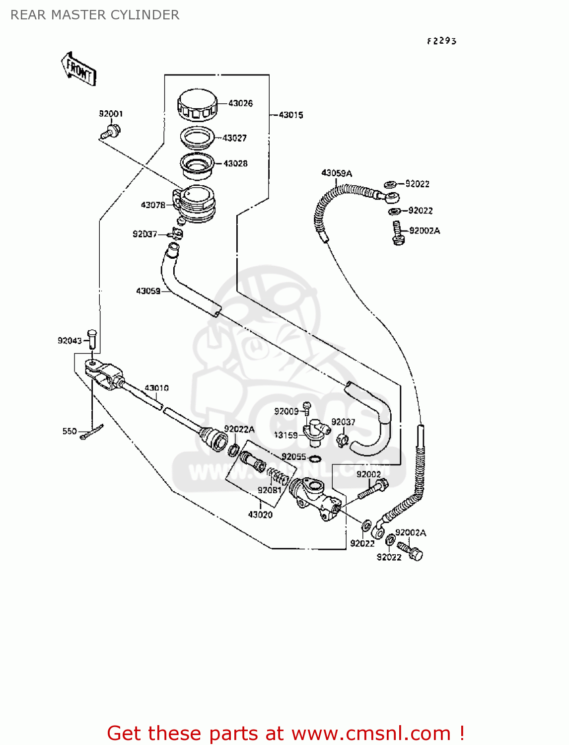 REAR MASTER CYLINDER VN1500B3 VN15SE 1989 FG NR