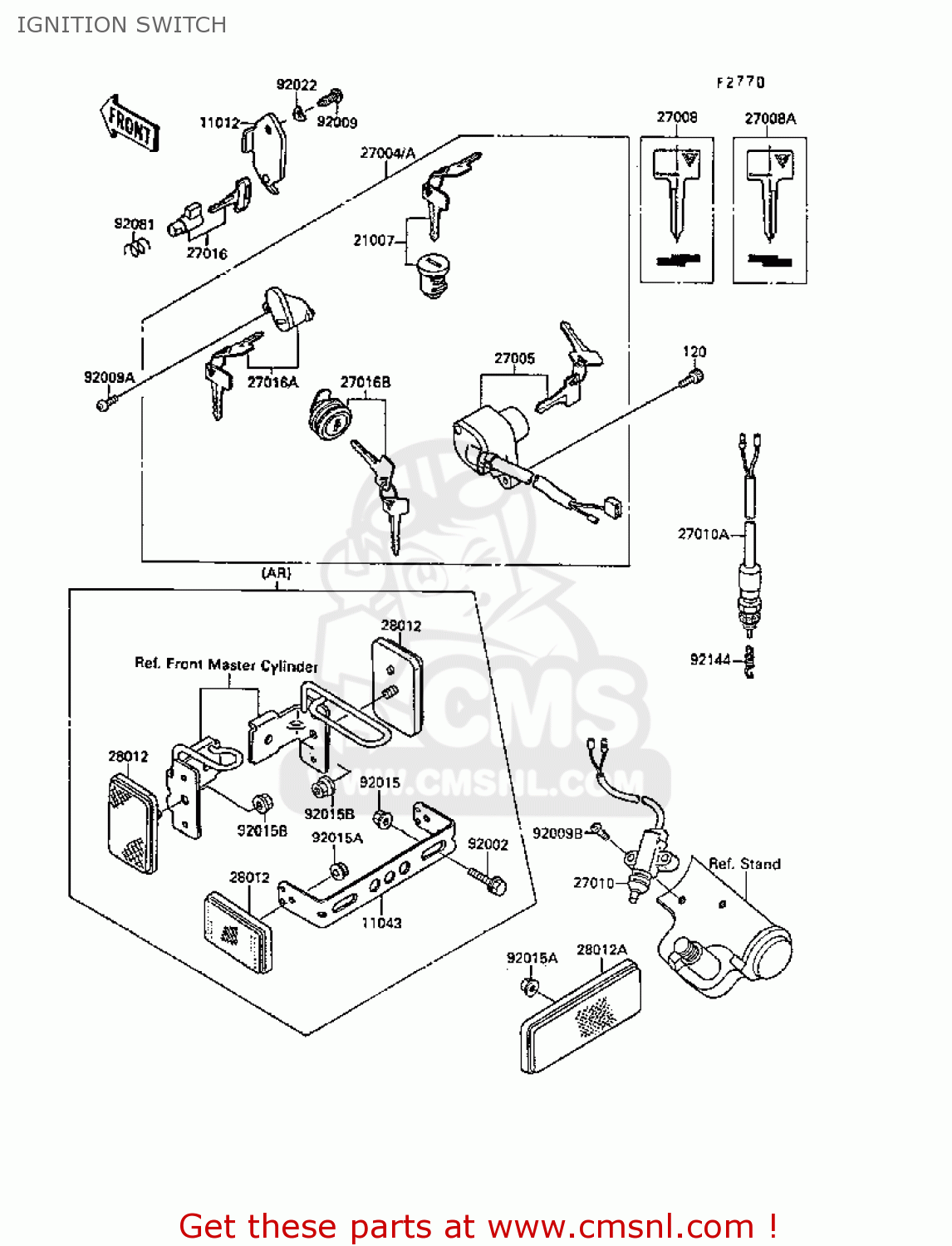 IGNITION SWITCH VN1500B3 VN15SE 1989 FG NR