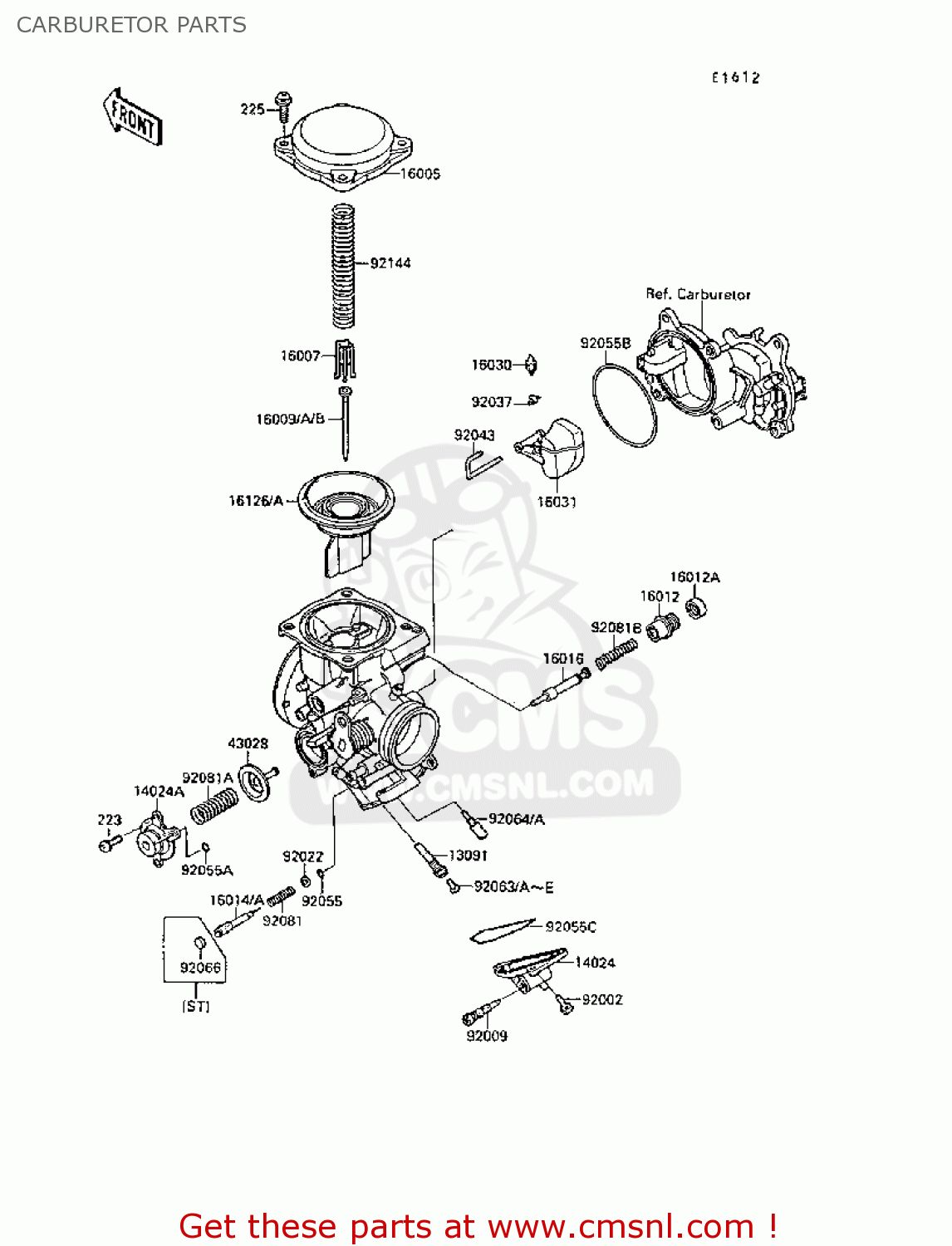 CARBURETOR PARTS VN1500B4 VN15SE 1990 EUROPE UK AR FG FR IT NR SD ST