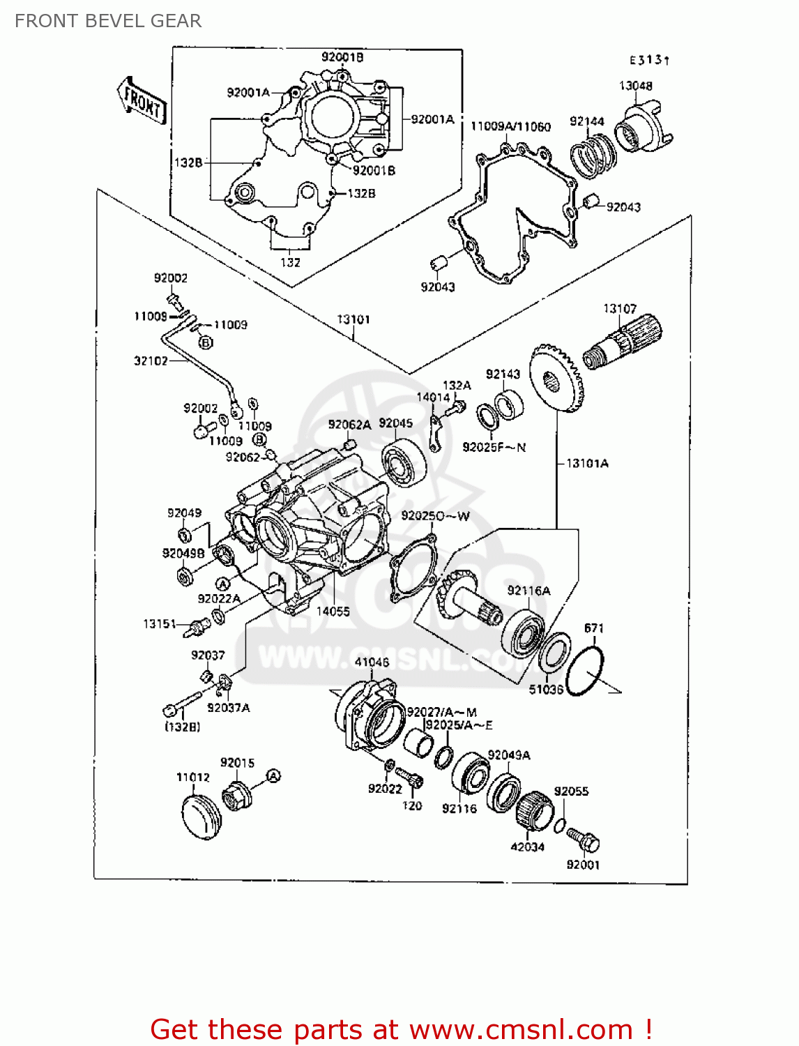 FRONT BEVEL GEAR VN1500B4 VN15SE 1990 EUROPE UK AR FG FR IT NR SD ST