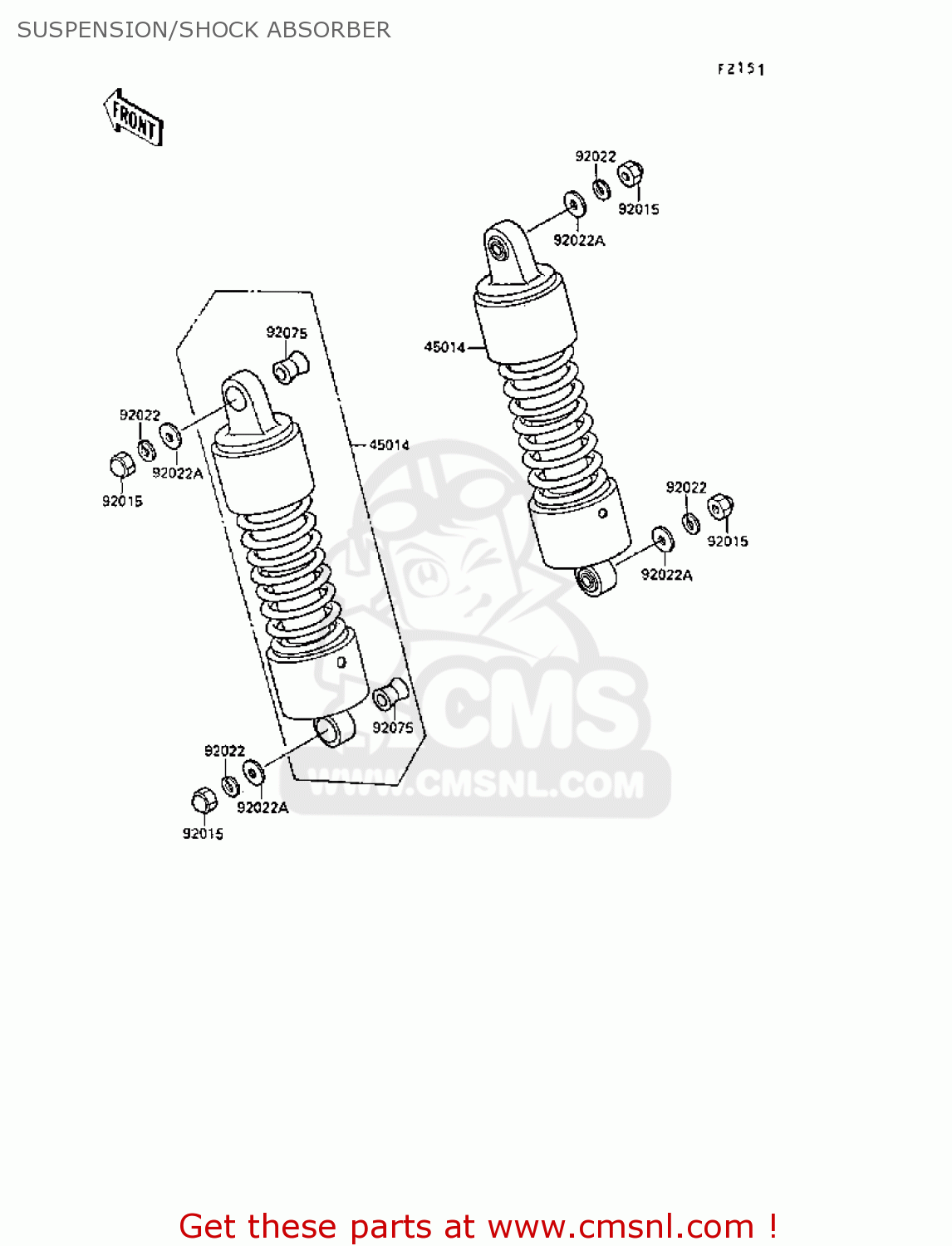 SUSPENSION/SHOCK ABSORBER VN1500B4 VN15SE 1990 EUROPE UK AR FG FR IT NR SD ST