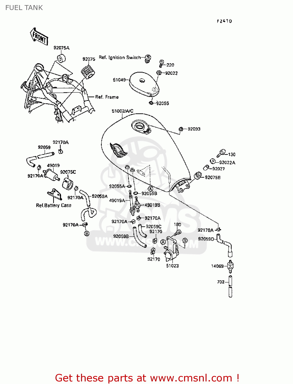 FUEL TANK VN1500B4 VN15SE 1990 EUROPE UK AR FG FR IT NR SD ST