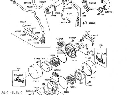 AIR FILTER - VN1500B4 VN15SE 1990 EUROPE UK AR FG FR IT NR SD ST