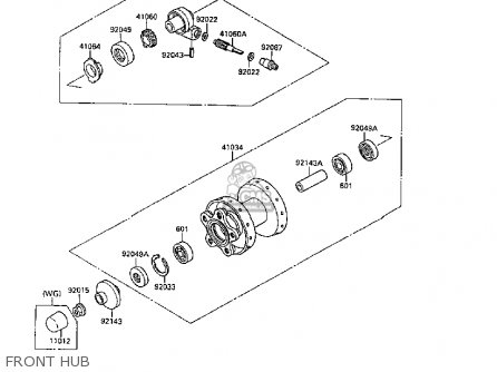 FRONT HUB - VN1500B4 VN15SE 1990 EUROPE UK AR FG FR IT NR SD ST