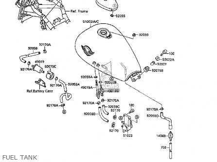 FUEL TANK - VN1500B4 VN15SE 1990 EUROPE UK AR FG FR IT NR SD ST
