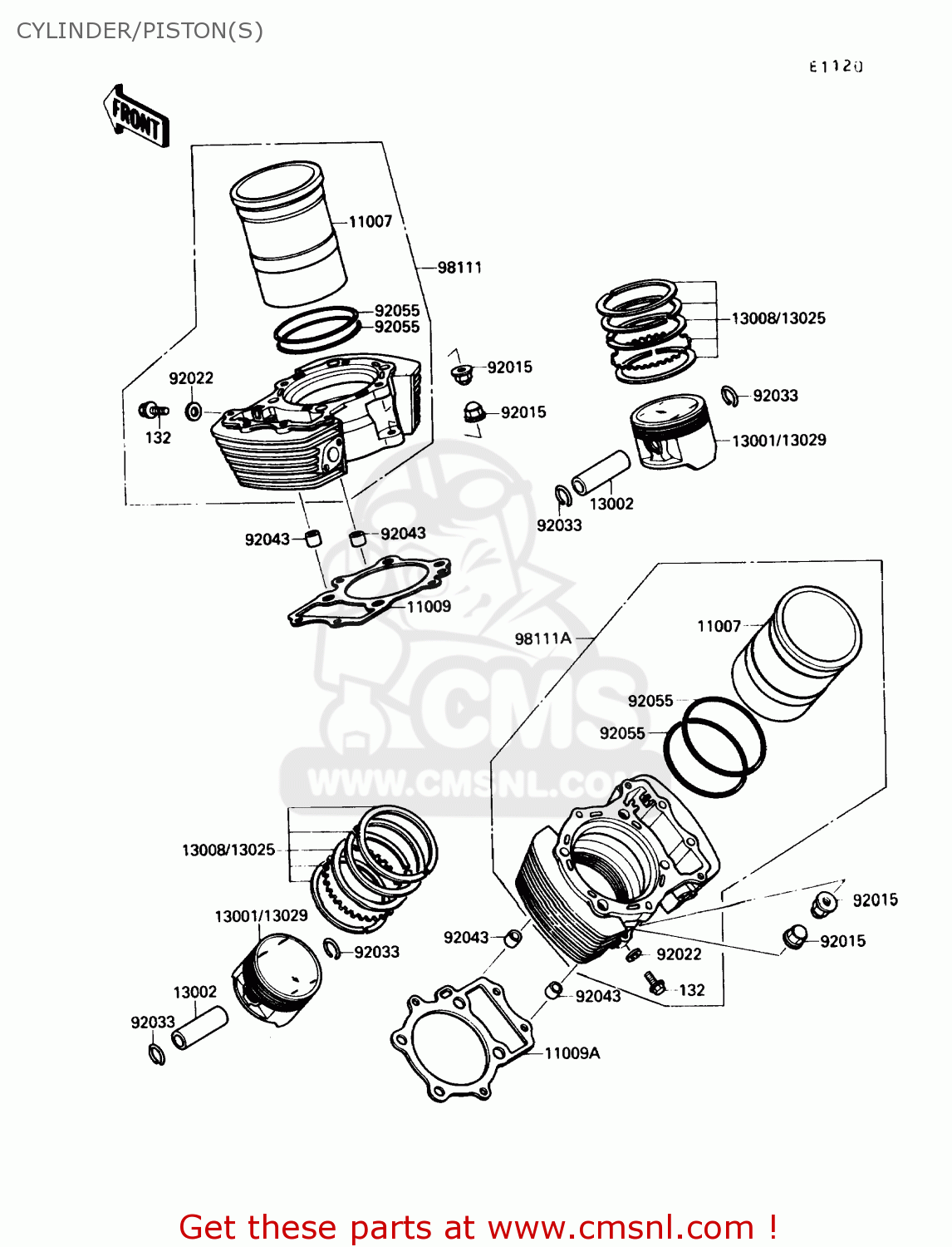 CYLINDER/PISTON(S) VN1500B4 VULCAN 88SE 1990 USA CALIFORNIA