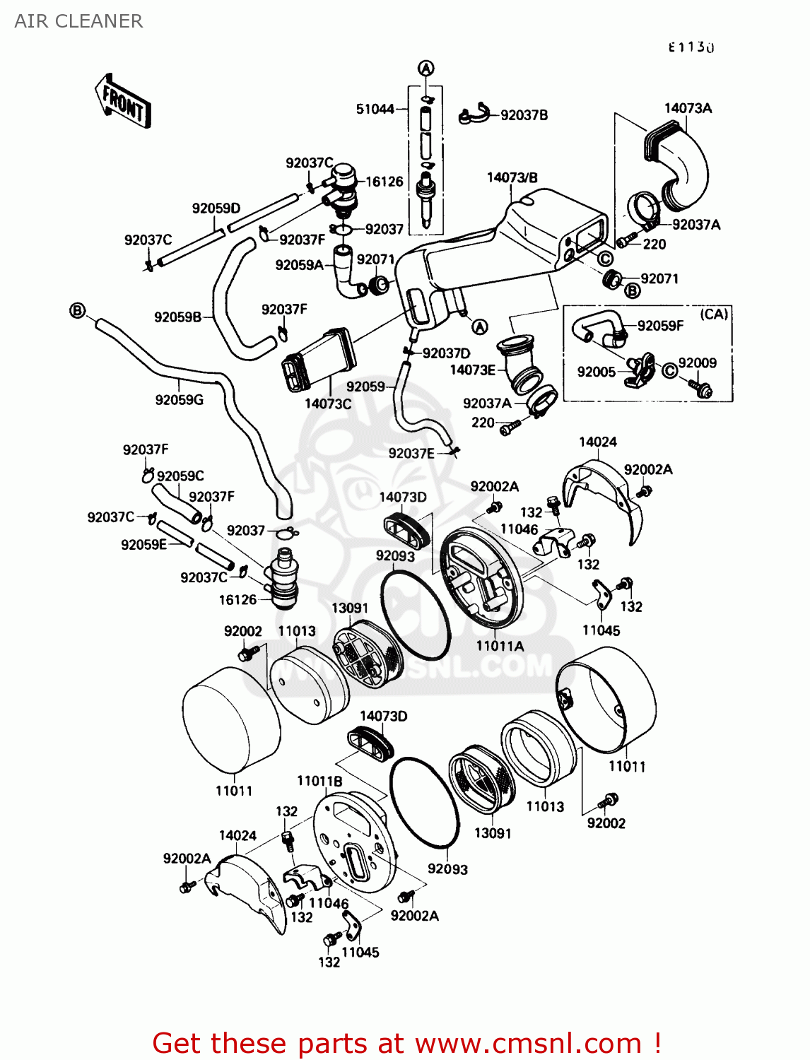 AIR CLEANER VN1500B4 VULCAN 88SE 1990 USA CALIFORNIA
