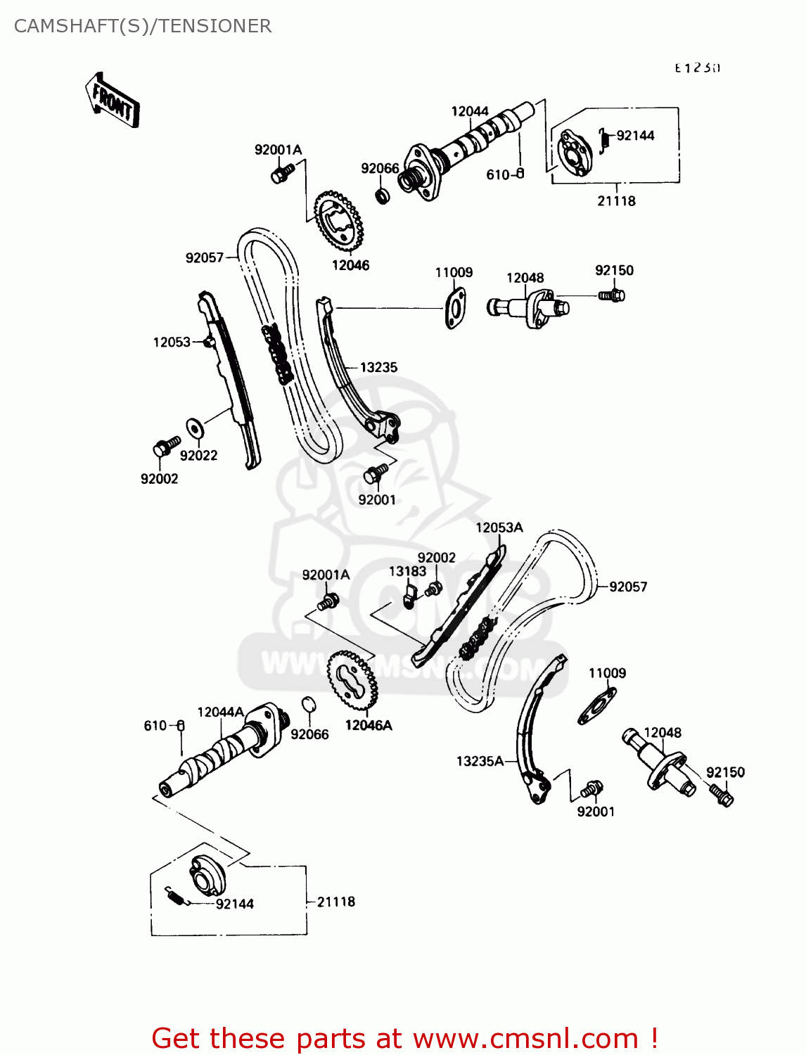 CAMSHAFT(S)/TENSIONER VN1500B4 VULCAN 88SE 1990 USA CALIFORNIA
