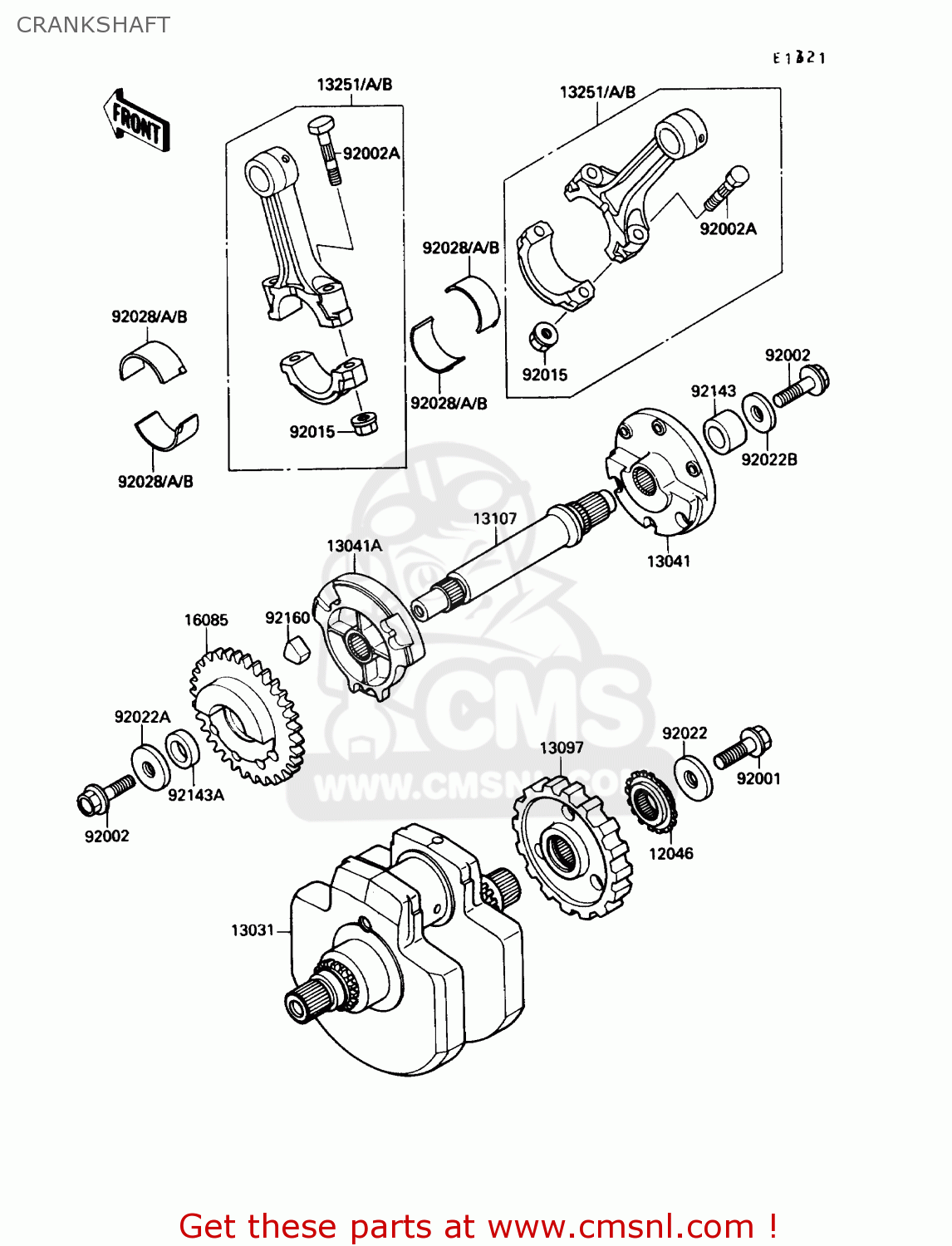 CRANKSHAFT VN1500B4 VULCAN 88SE 1990 USA CALIFORNIA