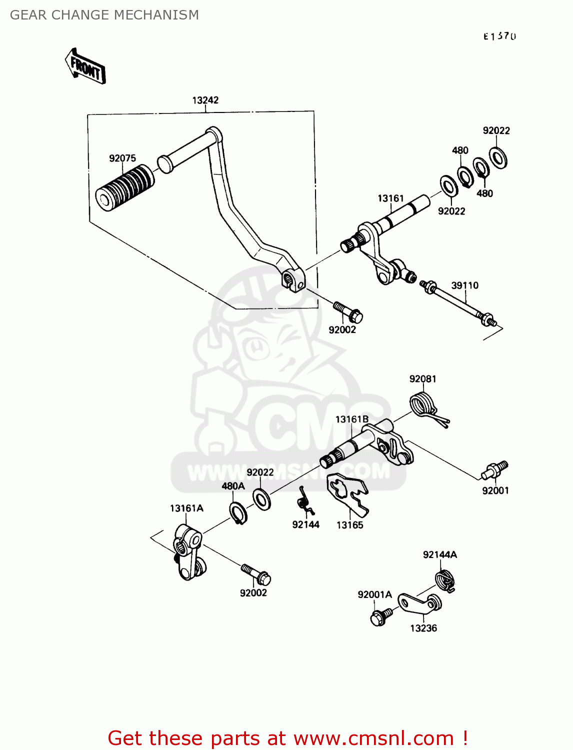 GEAR CHANGE MECHANISM VN1500B4 VULCAN 88SE 1990 USA CALIFORNIA