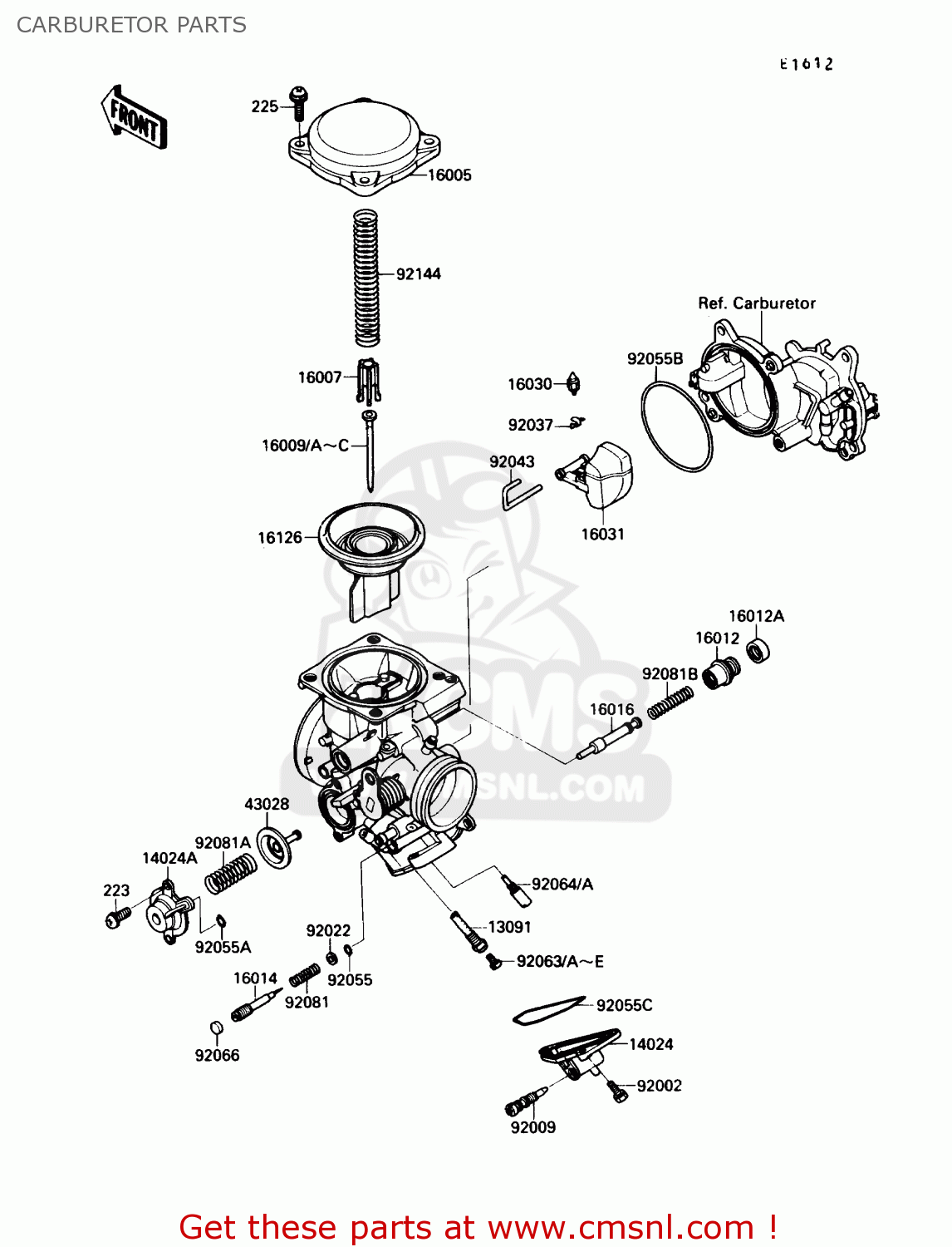 CARBURETOR PARTS VN1500B4 VULCAN 88SE 1990 USA CALIFORNIA