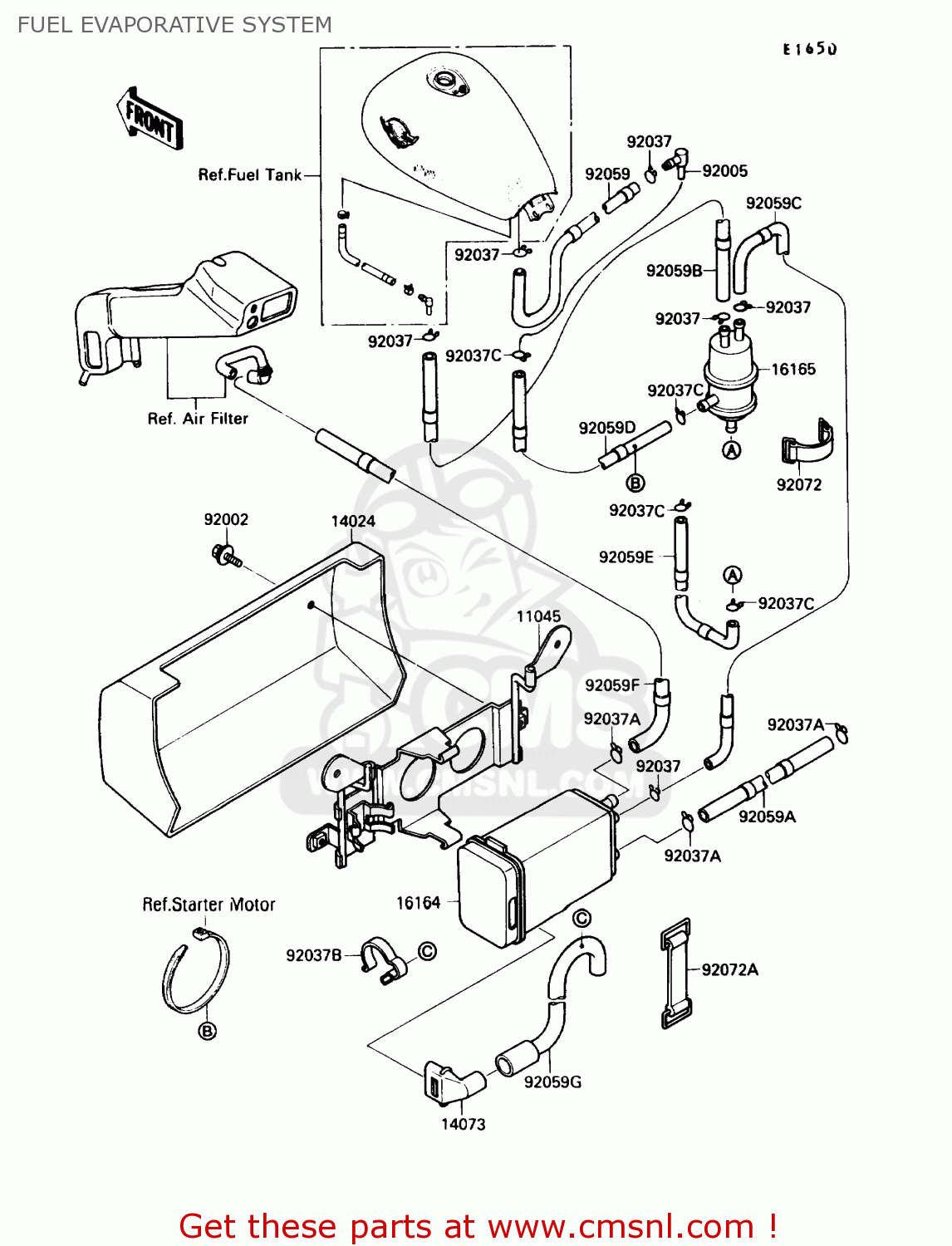 FUEL EVAPORATIVE SYSTEM VN1500B4 VULCAN 88SE 1990 USA CALIFORNIA