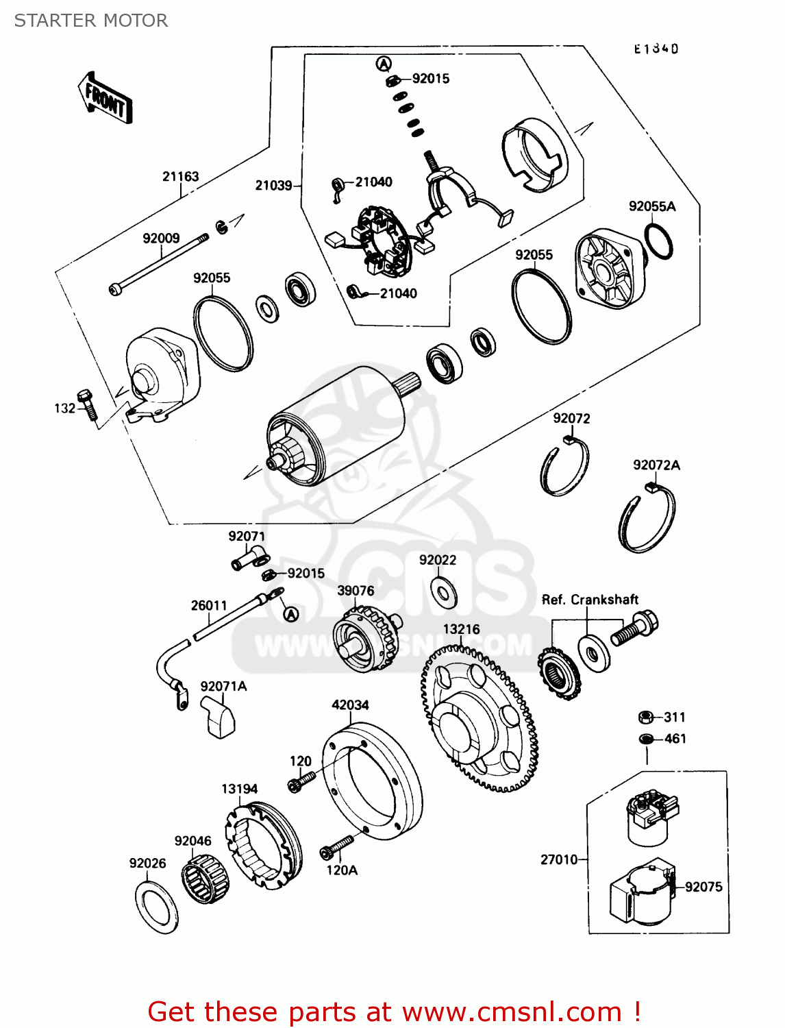 STARTER MOTOR VN1500B4 VULCAN 88SE 1990 USA CALIFORNIA