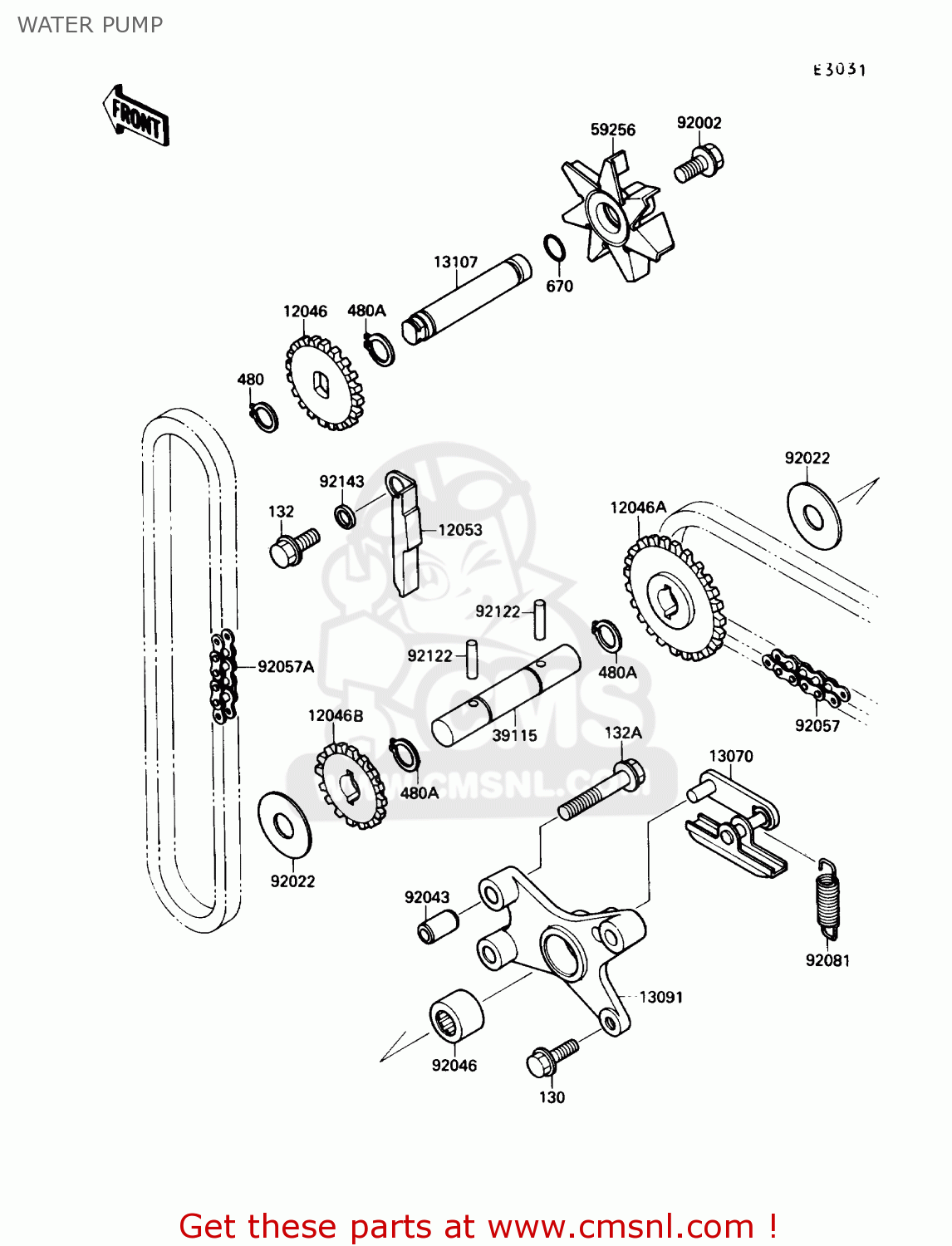 WATER PUMP VN1500B4 VULCAN 88SE 1990 USA CALIFORNIA