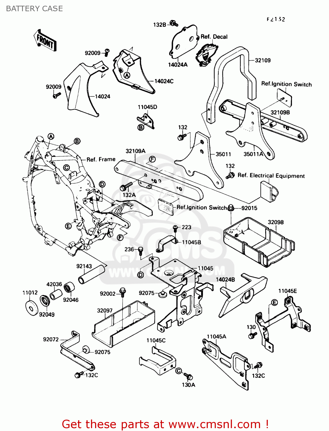 BATTERY CASE VN1500B4 VULCAN 88SE 1990 USA CALIFORNIA