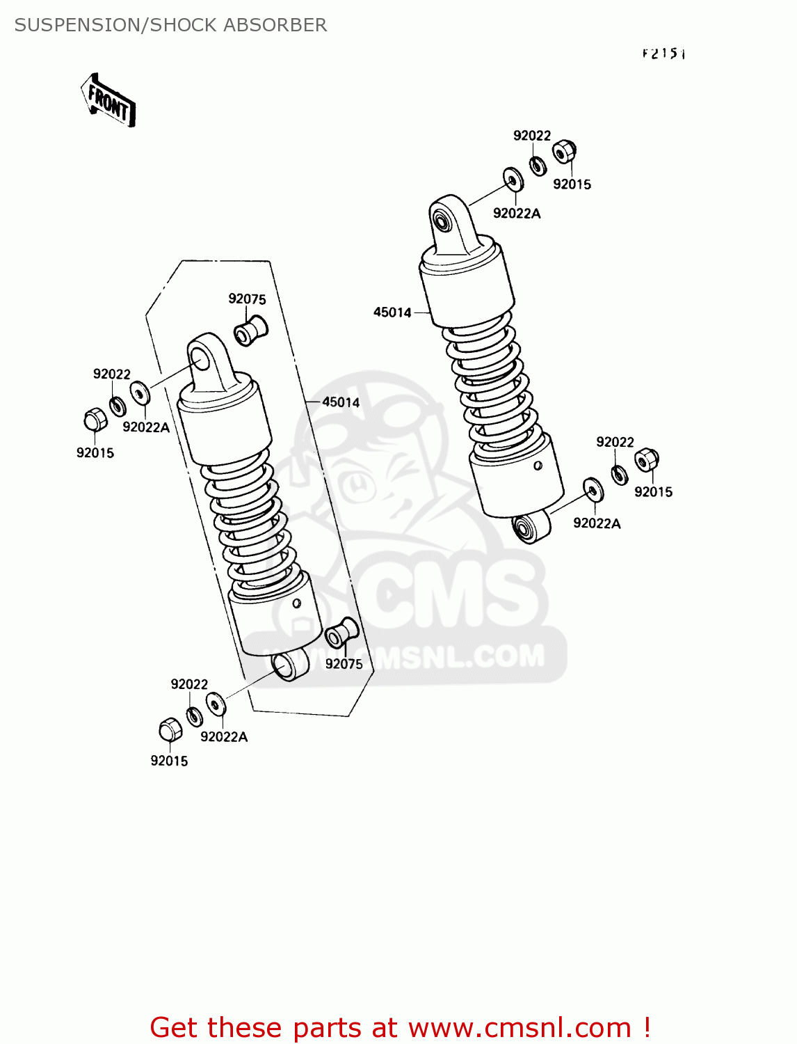SUSPENSION/SHOCK ABSORBER VN1500B4 VULCAN 88SE 1990 USA CALIFORNIA