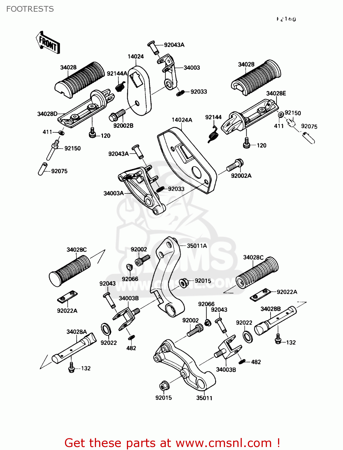 FOOTRESTS VN1500B4 VULCAN 88SE 1990 USA CALIFORNIA
