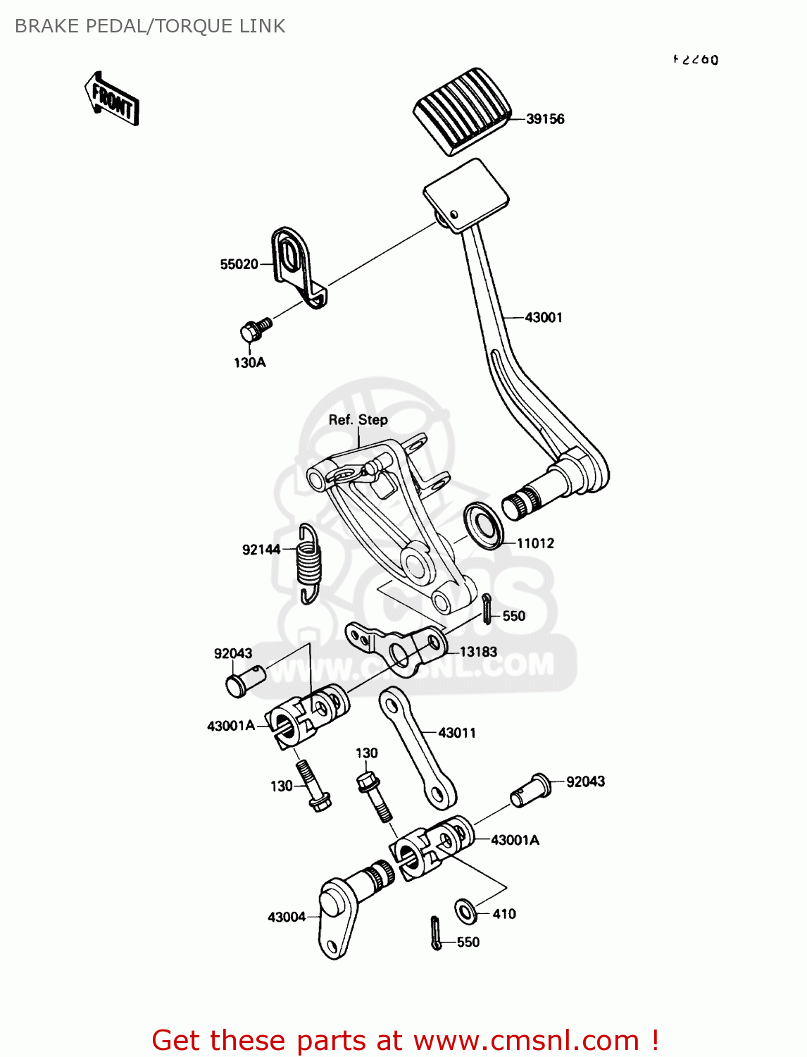 BRAKE PEDAL/TORQUE LINK VN1500B4 VULCAN 88SE 1990 USA CALIFORNIA