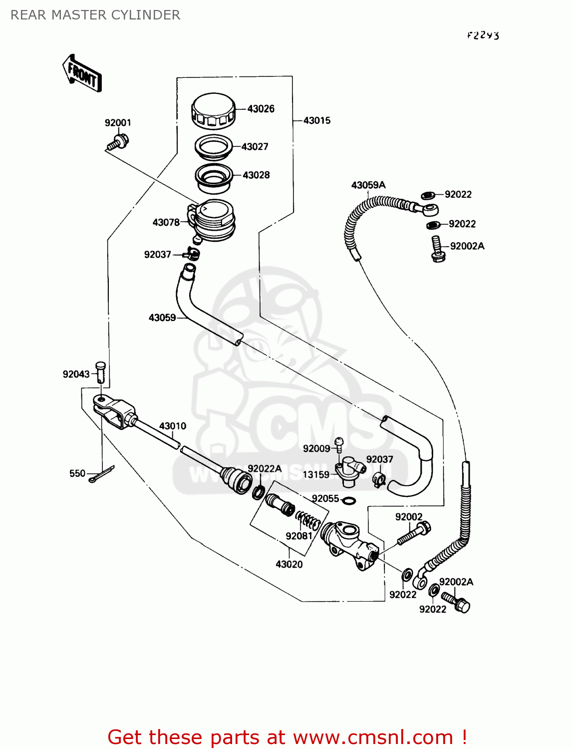 REAR MASTER CYLINDER VN1500B4 VULCAN 88SE 1990 USA CALIFORNIA