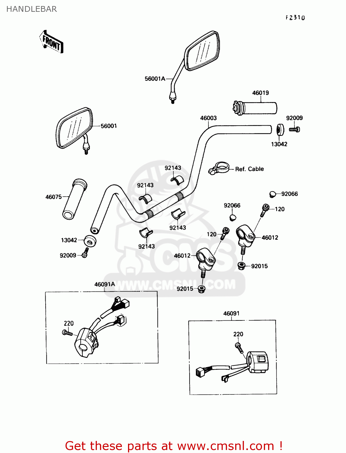 HANDLEBAR VN1500B4 VULCAN 88SE 1990 USA CALIFORNIA