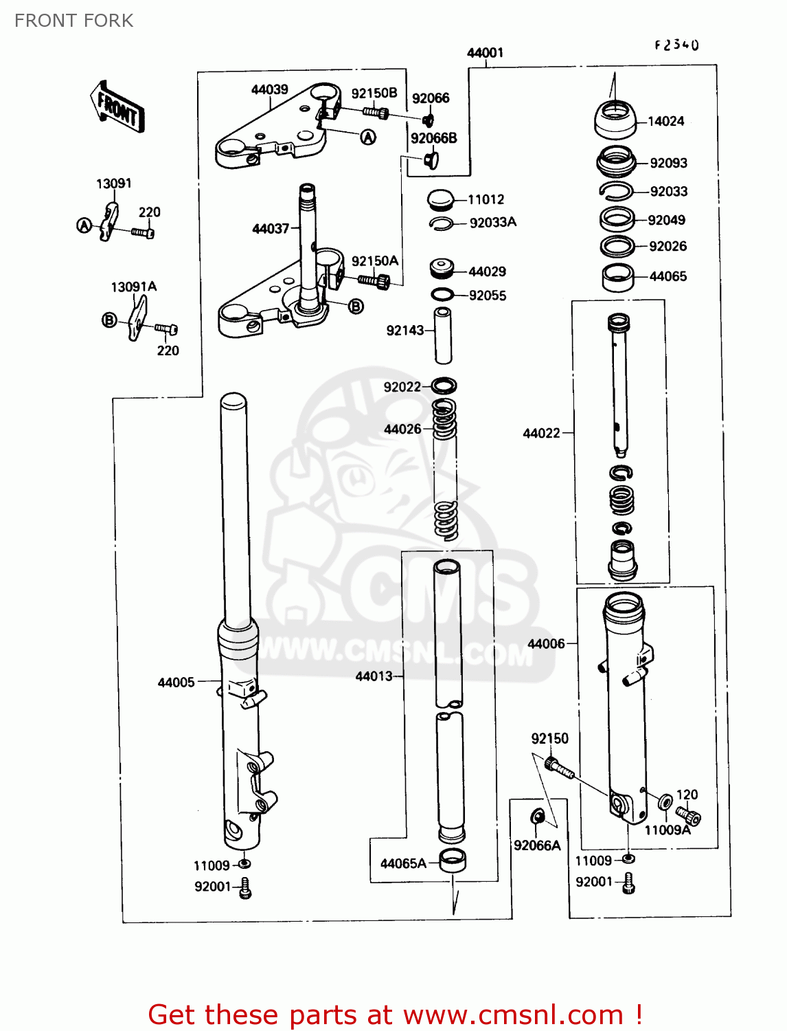 FRONT FORK VN1500B4 VULCAN 88SE 1990 USA CALIFORNIA