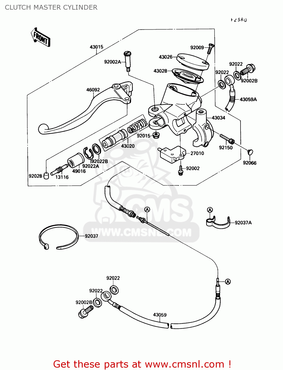 CLUTCH MASTER CYLINDER VN1500B4 VULCAN 88SE 1990 USA CALIFORNIA
