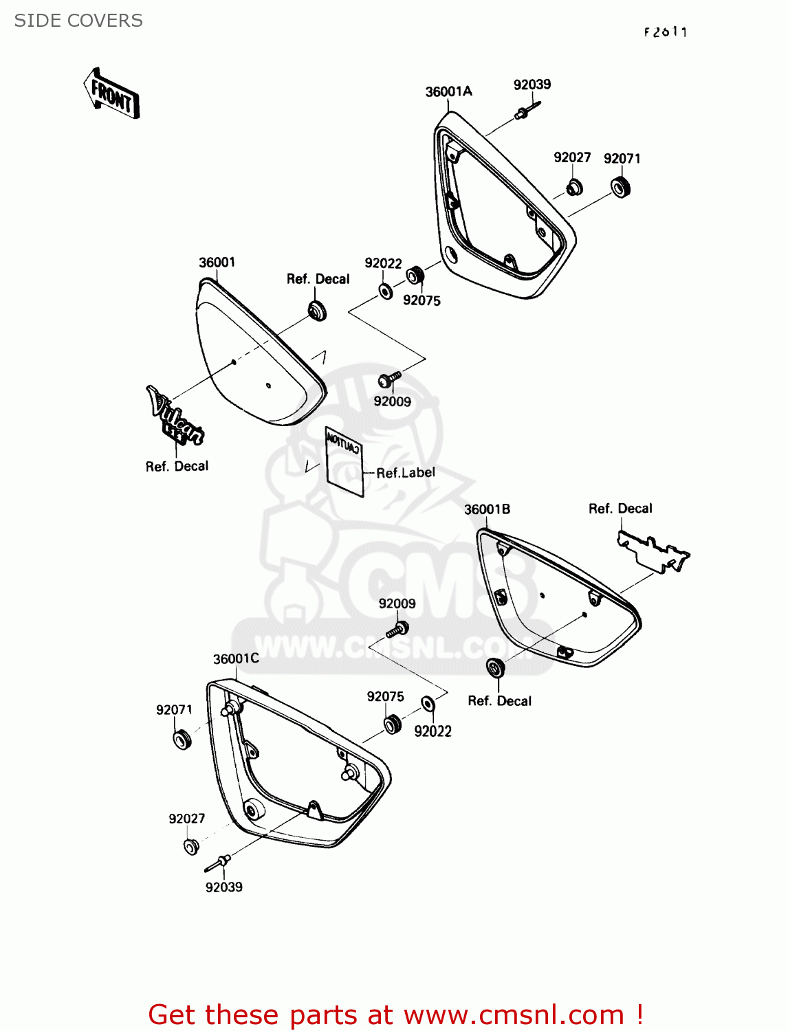 SIDE COVERS VN1500B4 VULCAN 88SE 1990 USA CALIFORNIA