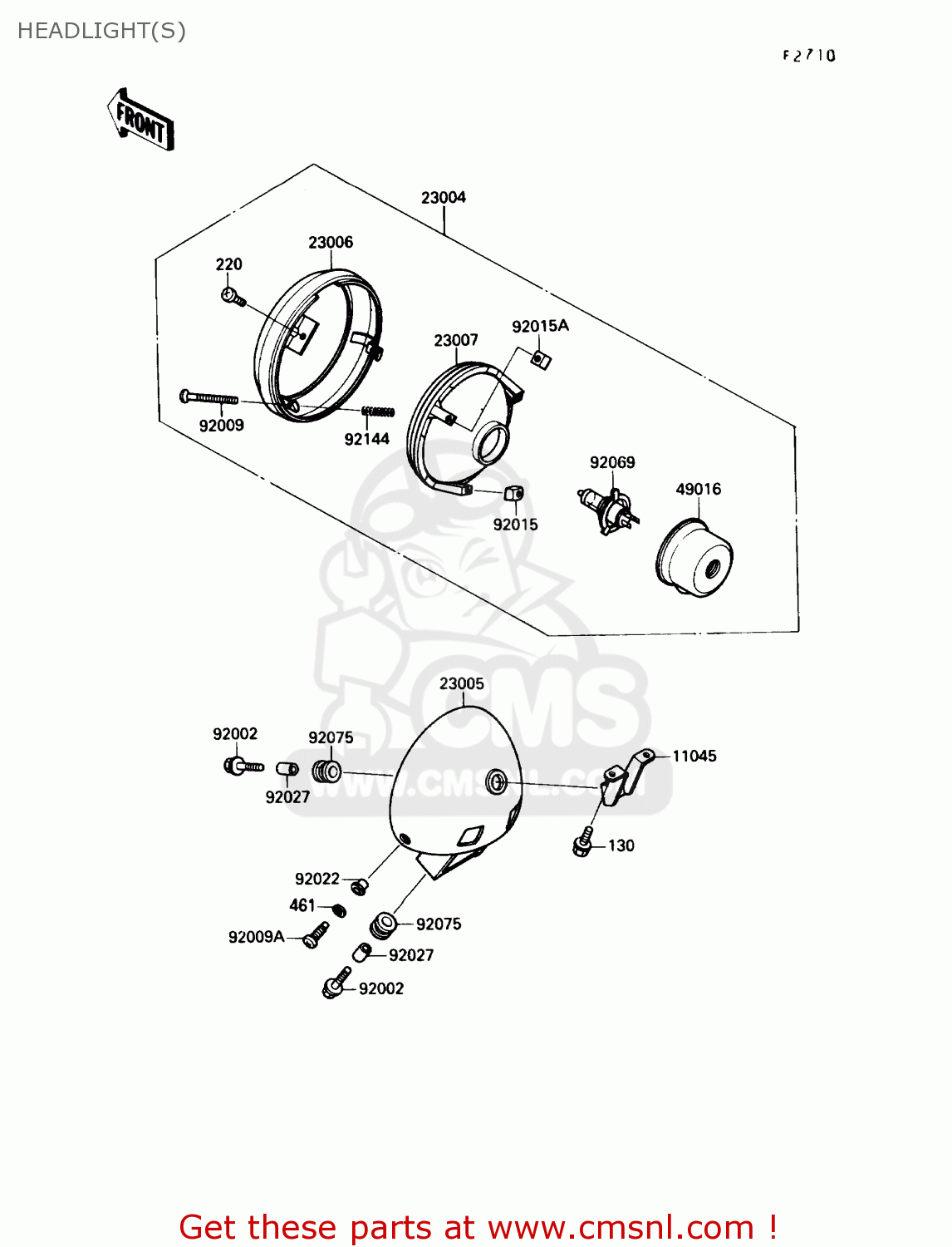 HEADLIGHT(S) VN1500B4 VULCAN 88SE 1990 USA CALIFORNIA