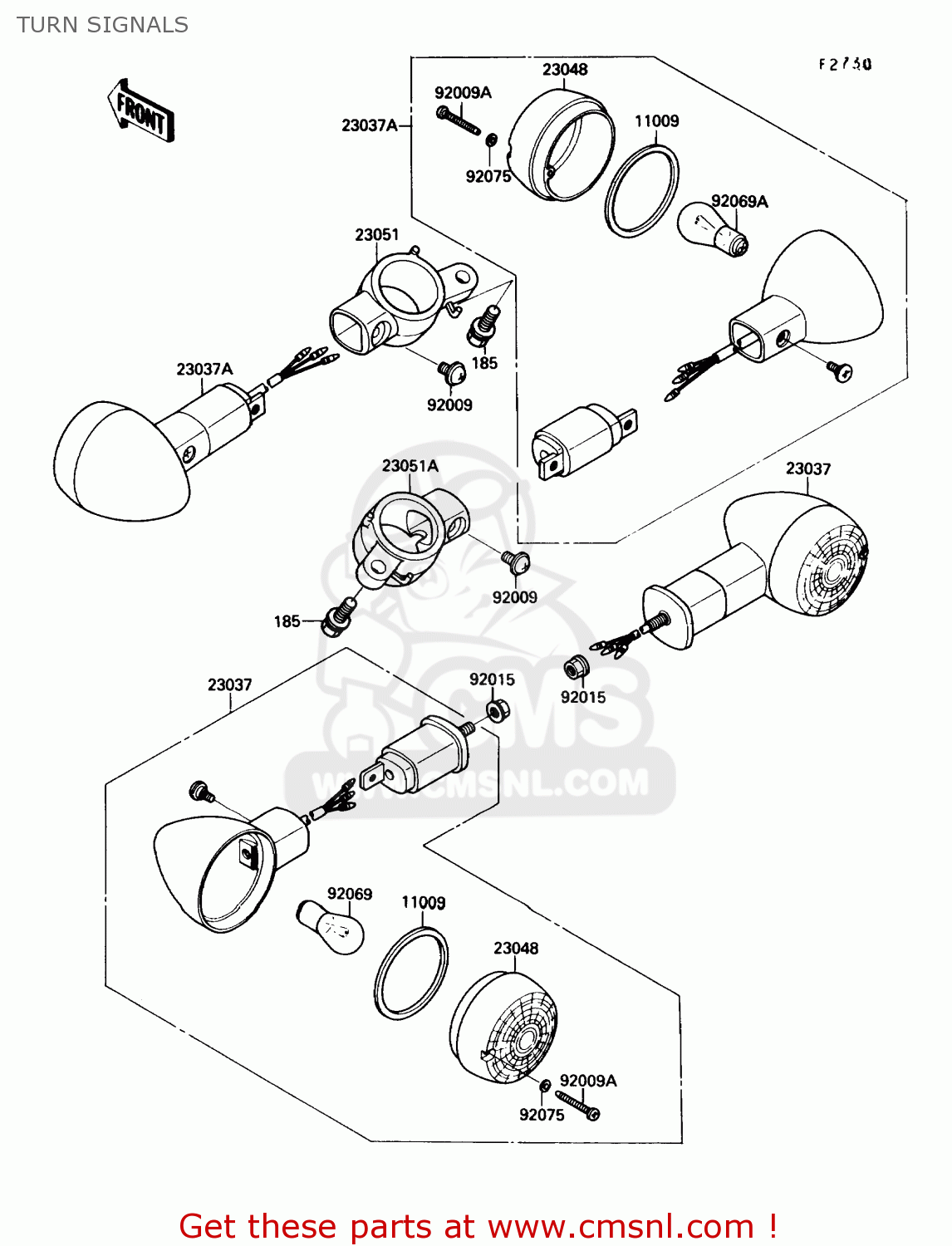 TURN SIGNALS VN1500B4 VULCAN 88SE 1990 USA CALIFORNIA