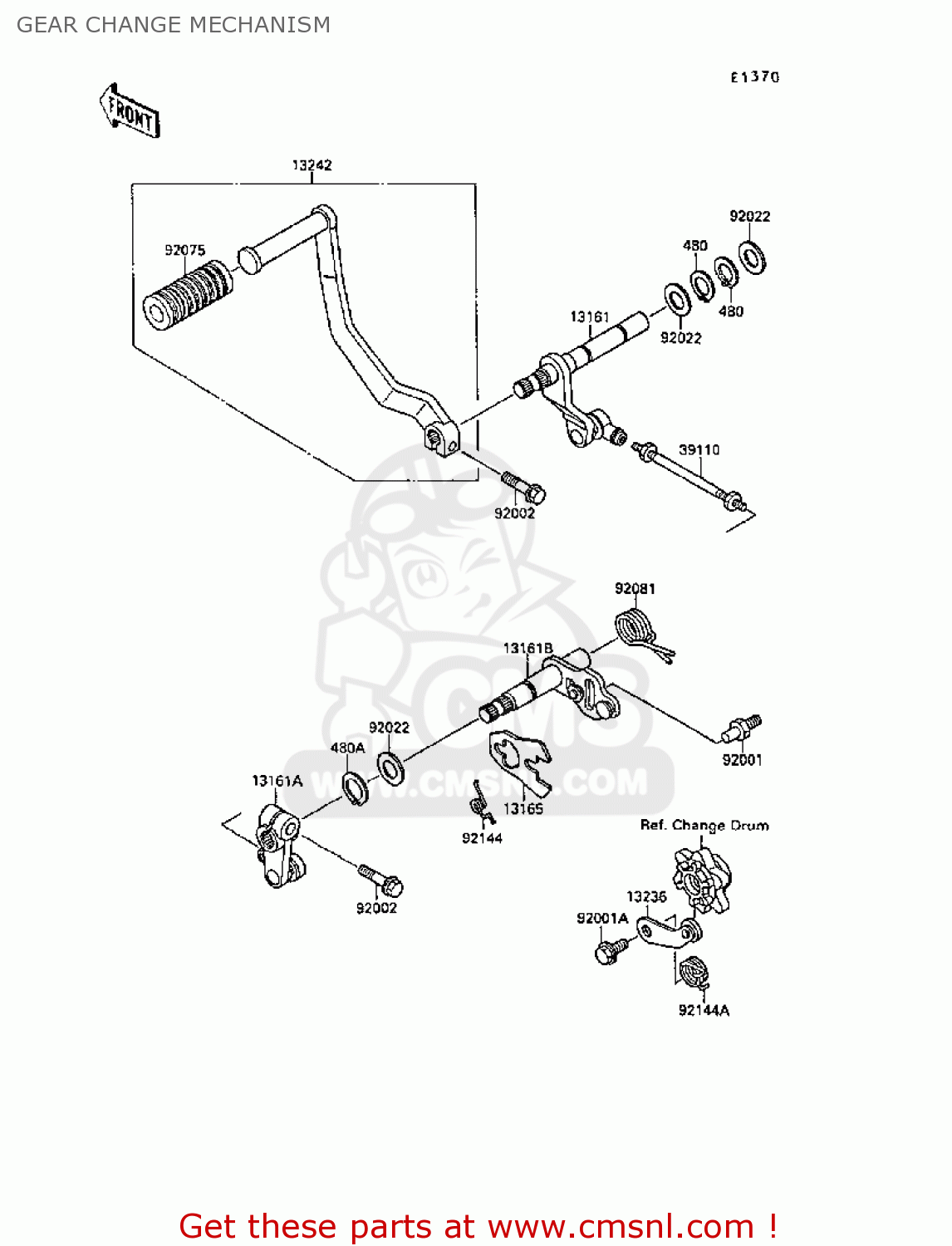 GEAR CHANGE MECHANISM VN1500B5 VN15SE 1991 EUROPE FR AR FG NR SD