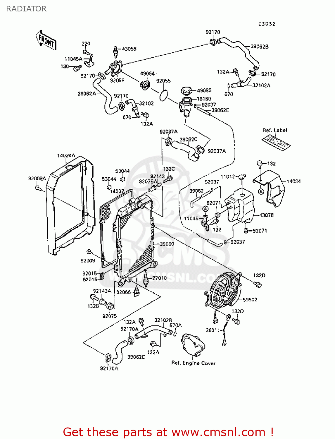 RADIATOR VN1500B5 VN15SE 1991 EUROPE FR AR FG NR SD