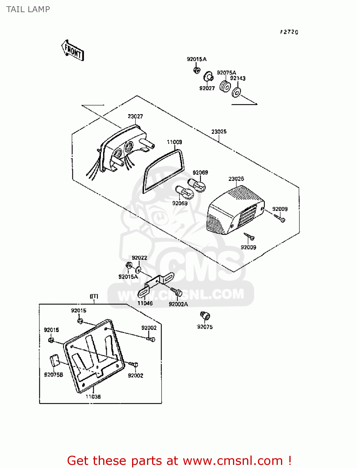 TAIL LAMP VN1500B5 VN15SE 1991 EUROPE FR AR FG NR SD