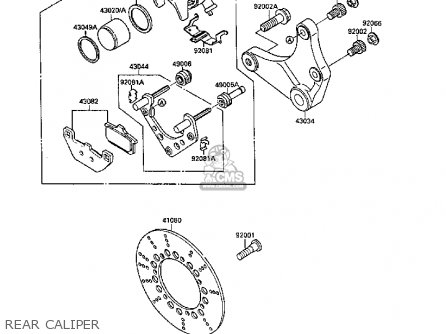 REAR CALIPER - VN1500B5 VN15SE 1991 EUROPE FR AR FG NR SD