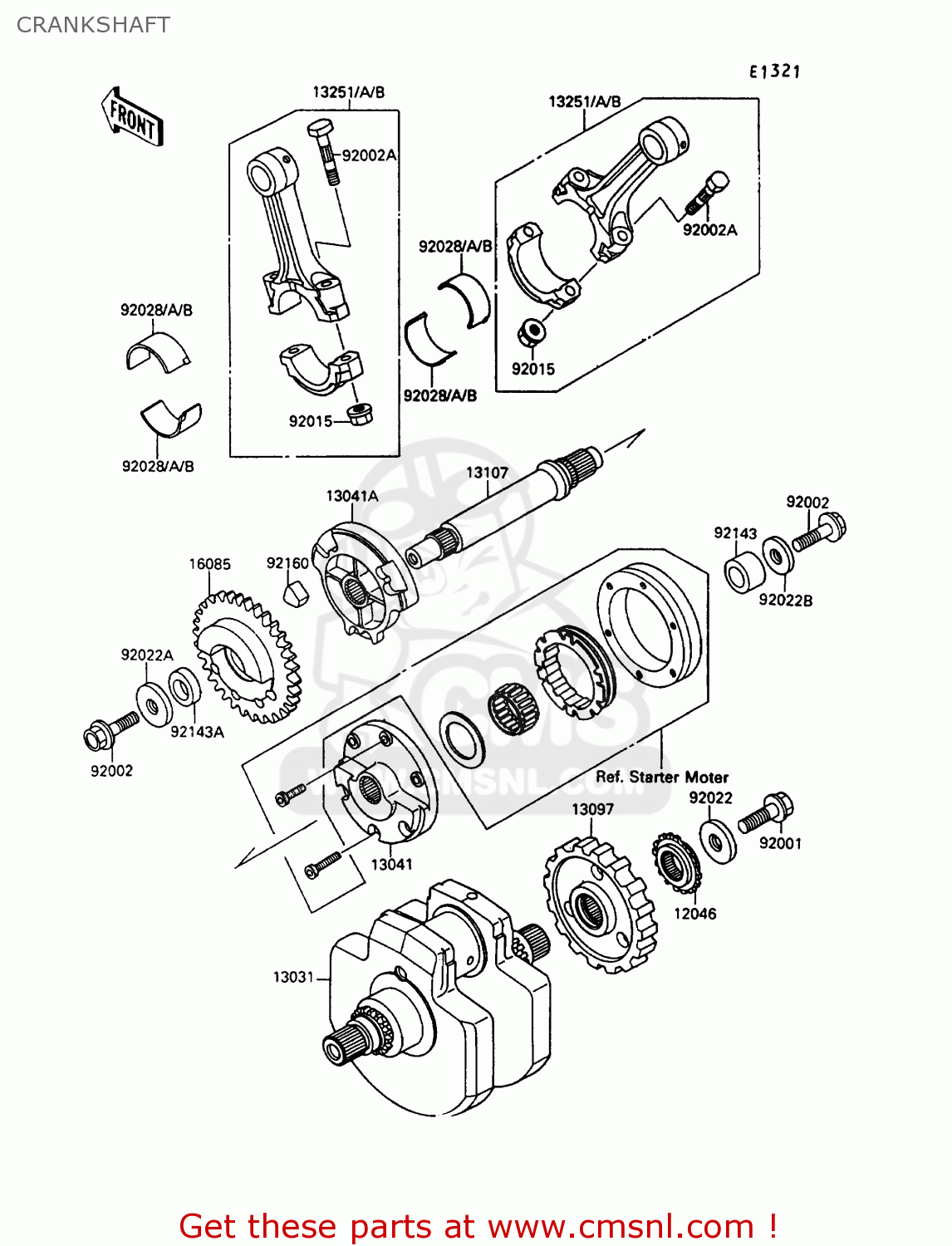 CRANKSHAFT VN1500B6 VN15SE 1992 EUROPE UK FR AR FG IT NR SD ST