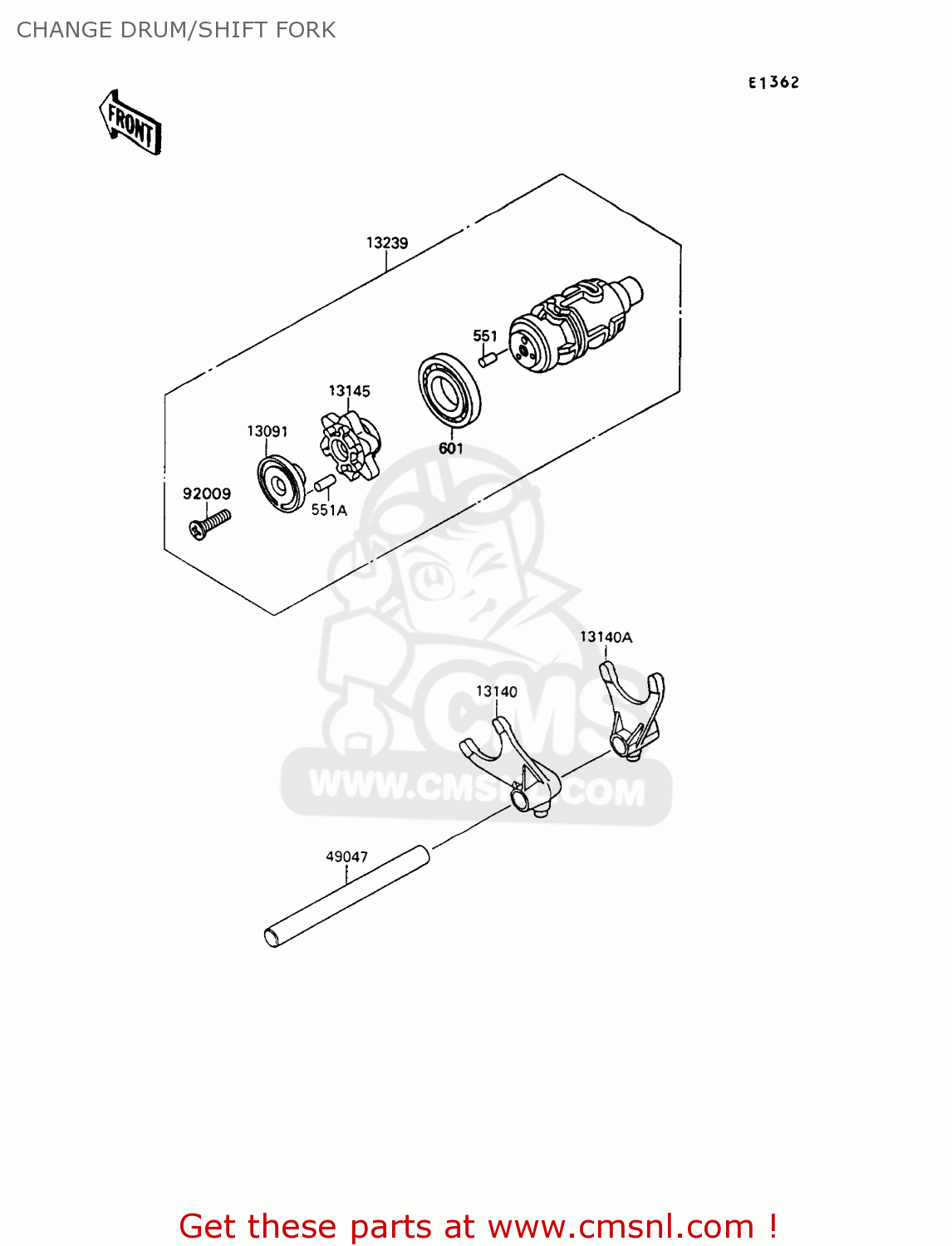 CHANGE DRUM/SHIFT FORK VN1500B6 VN15SE 1992 EUROPE UK FR AR FG IT NR SD ST